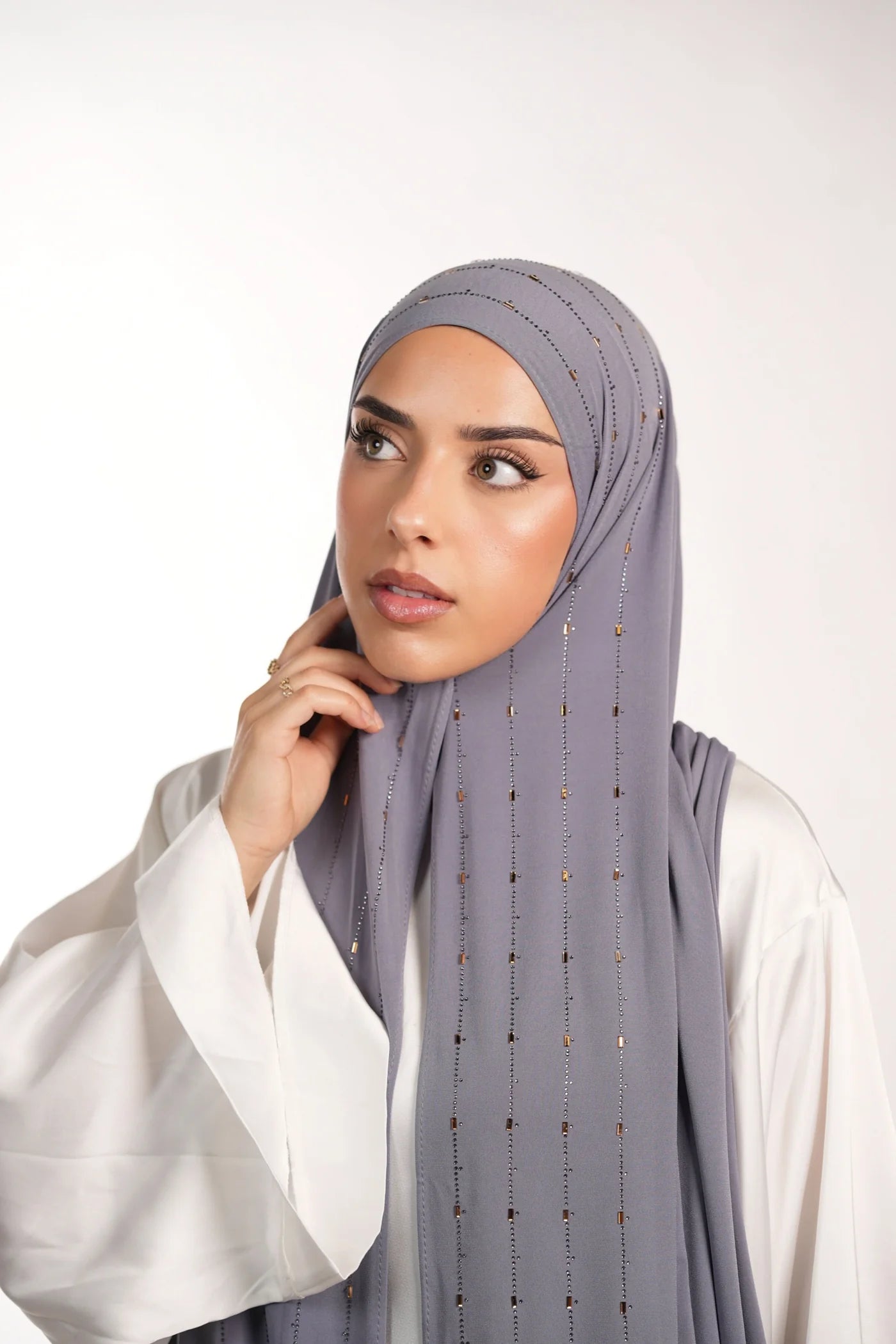 Premium Jersey à Strass - grey blue