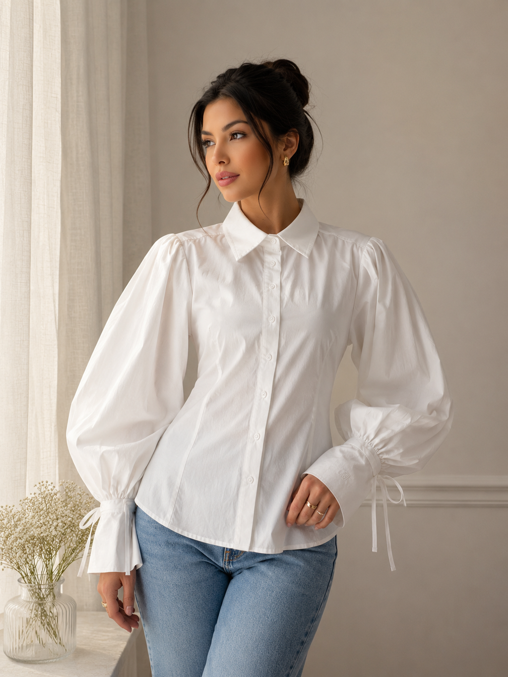 Chemise manche bouffante